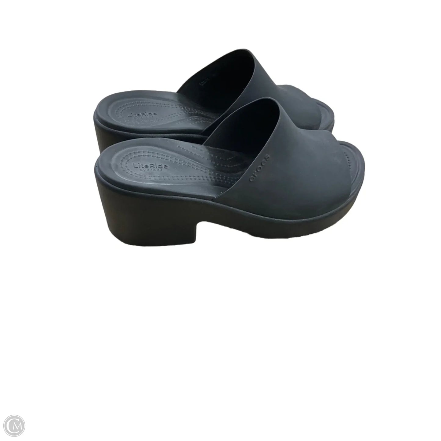 Sandals Heels Block By Crocs In Black, Size: 11