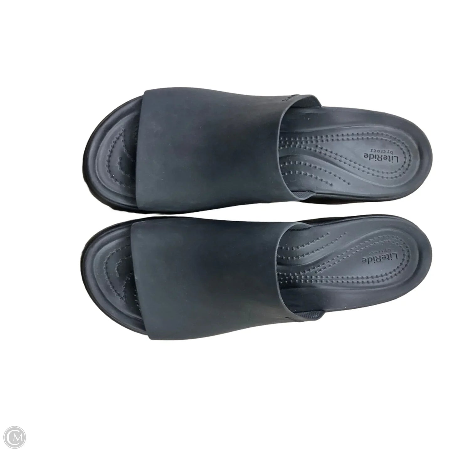 Sandals Heels Block By Crocs In Black, Size: 11