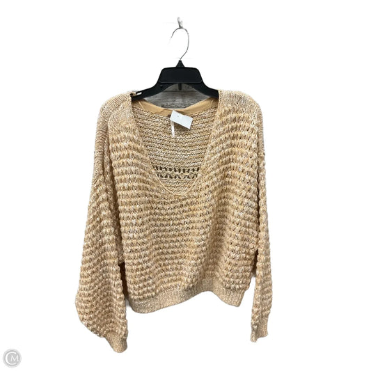 Sweater By Free People In Orange & White, Size: L