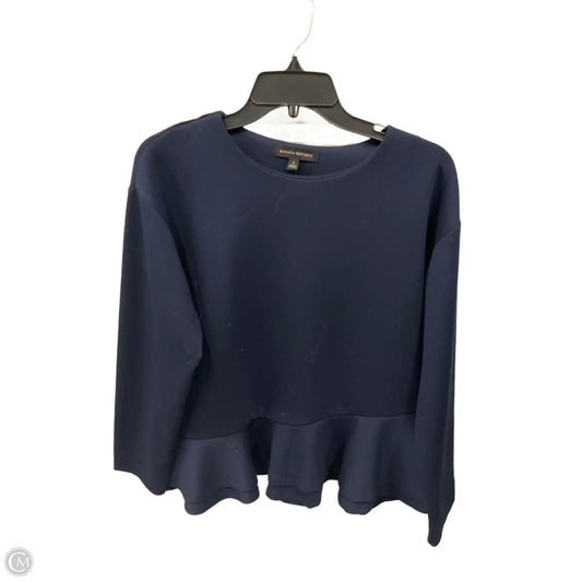 Top Long Sleeve By Banana Republic In Navy, Size: S