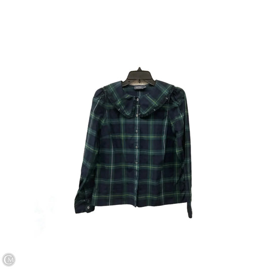 Blouse Long Sleeve By Vineyard Vines In Plaid Pattern, Size: S