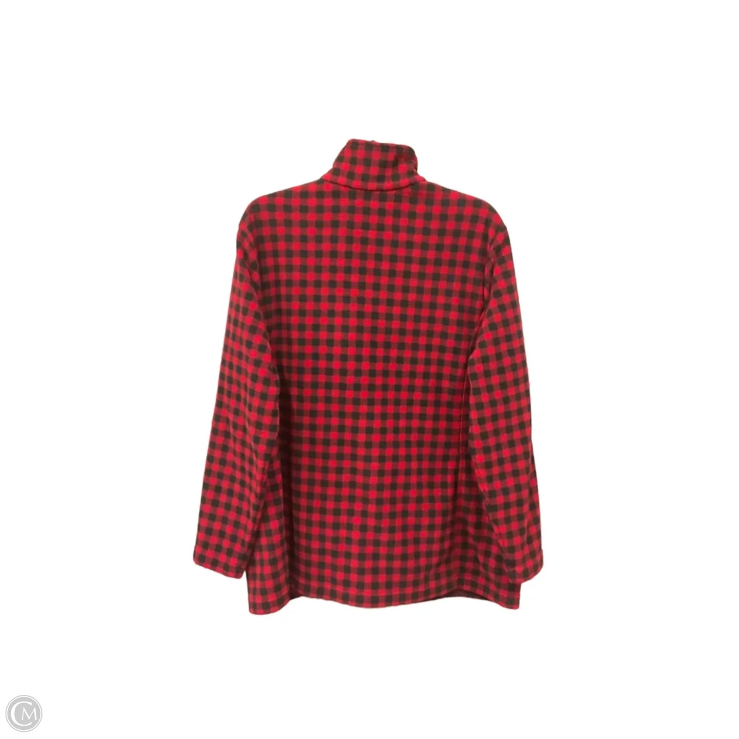 Jacket Fleece By Lands End In Checkered Pattern, Size: 1x