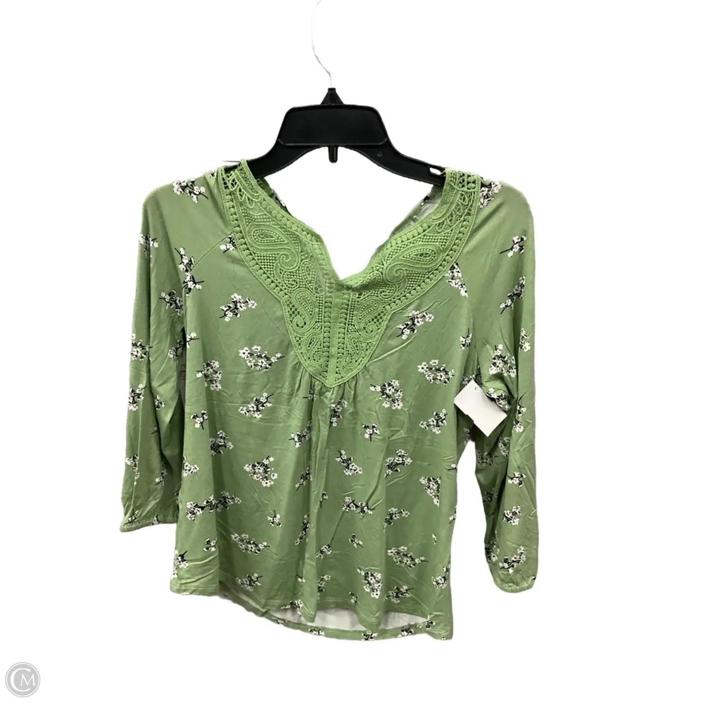 Top 3/4 Sleeve By Daniel Rainn In Floral Print, Size: S