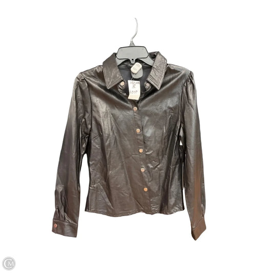 Blouse Long Sleeve By Haute Monde In Black, Size: M