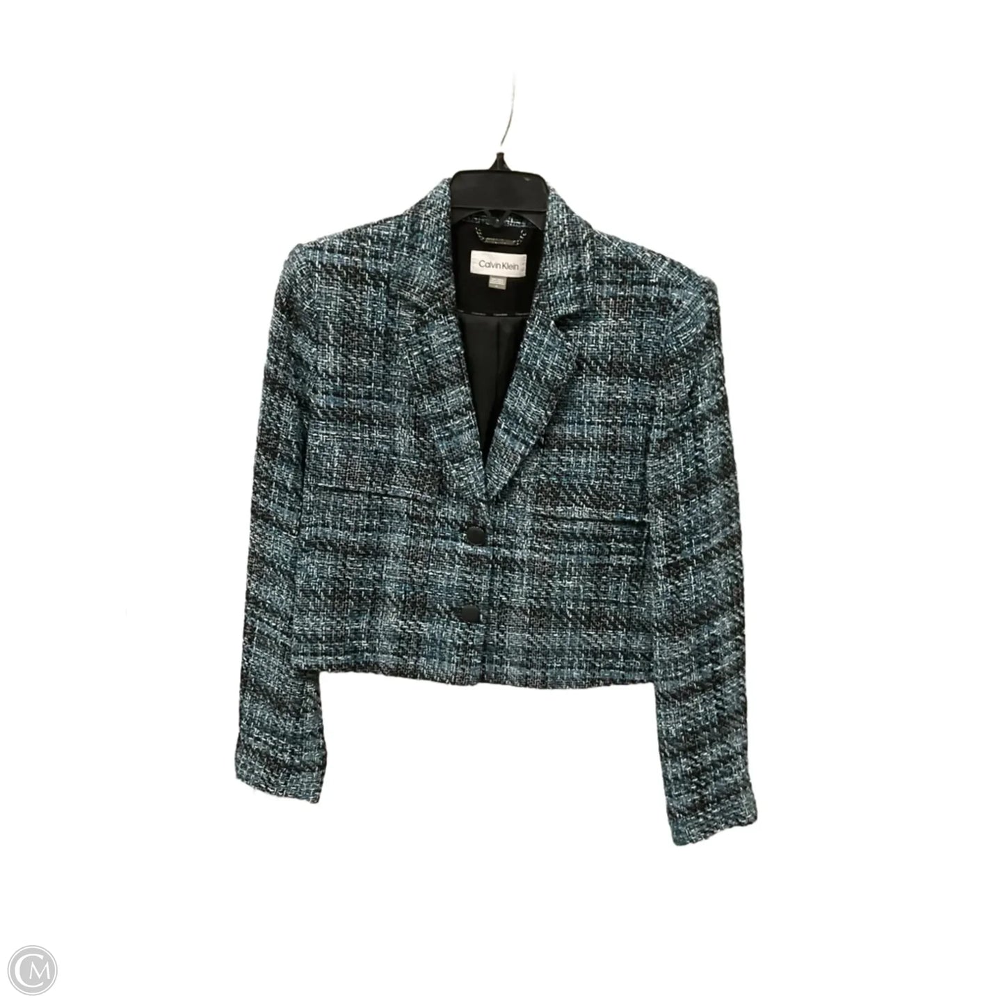 Blazer By Calvin Klein In Plaid Pattern, Size: L