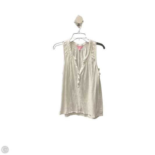 Top Sleeveless Designer By Lilly Pulitzer In White, Size: L