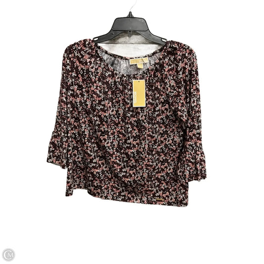 Top 3/4 Sleeve By Michael By Michael Kors In Floral Print, Size: Sp