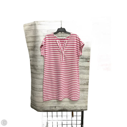 Dress Casual Midi By Vineyard Vines In Pink & White, Size: Xl