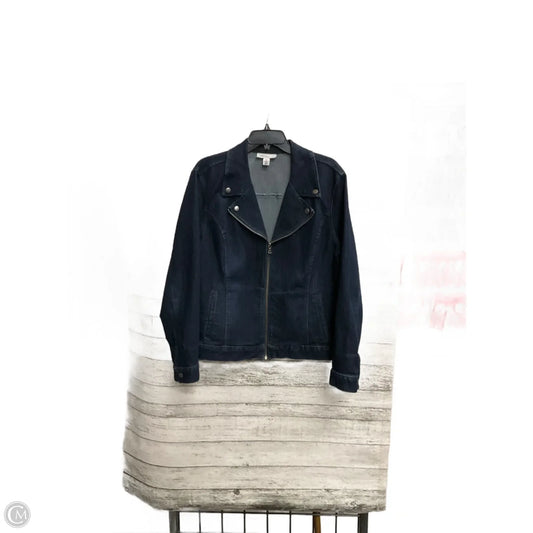 Jacket Denim By Style And Company In Blue Denim, Size: Xl