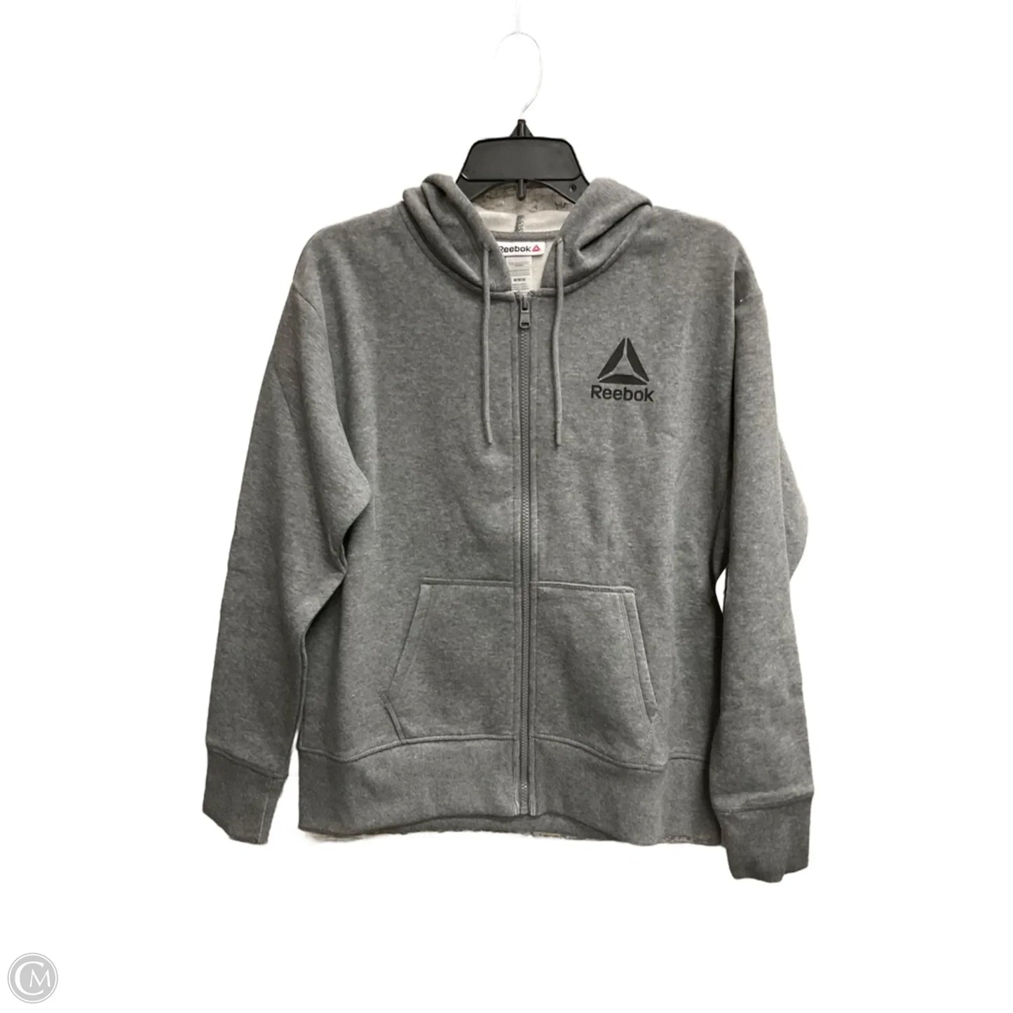 Athletic Jacket By Reebok In Grey, Size: M