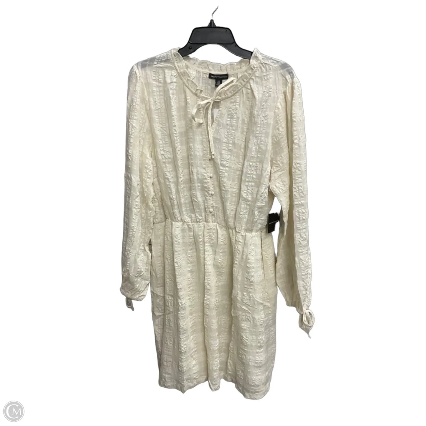 Dress Casual Midi By Saks Fifth Avenue In Cream, Size: Xl