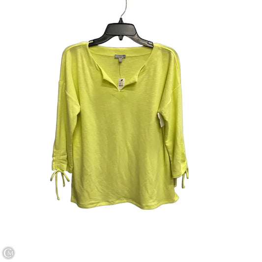 Top 3/4 Sleeve By Talbots In Chartreuse, Size: M