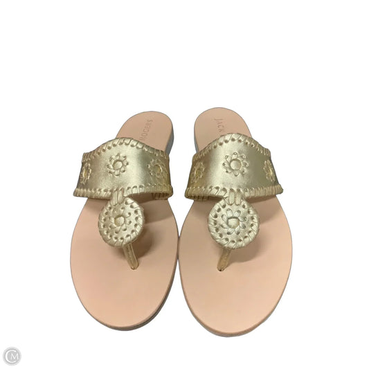 Sandals Flip Flops By Jack Rogers In Gold, Size: 8