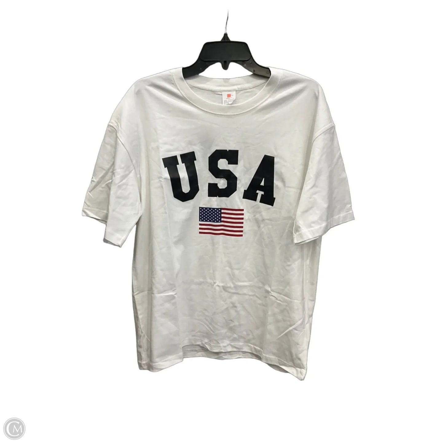 Top Short Sleeve By Clothes Mentor In White, Size: L