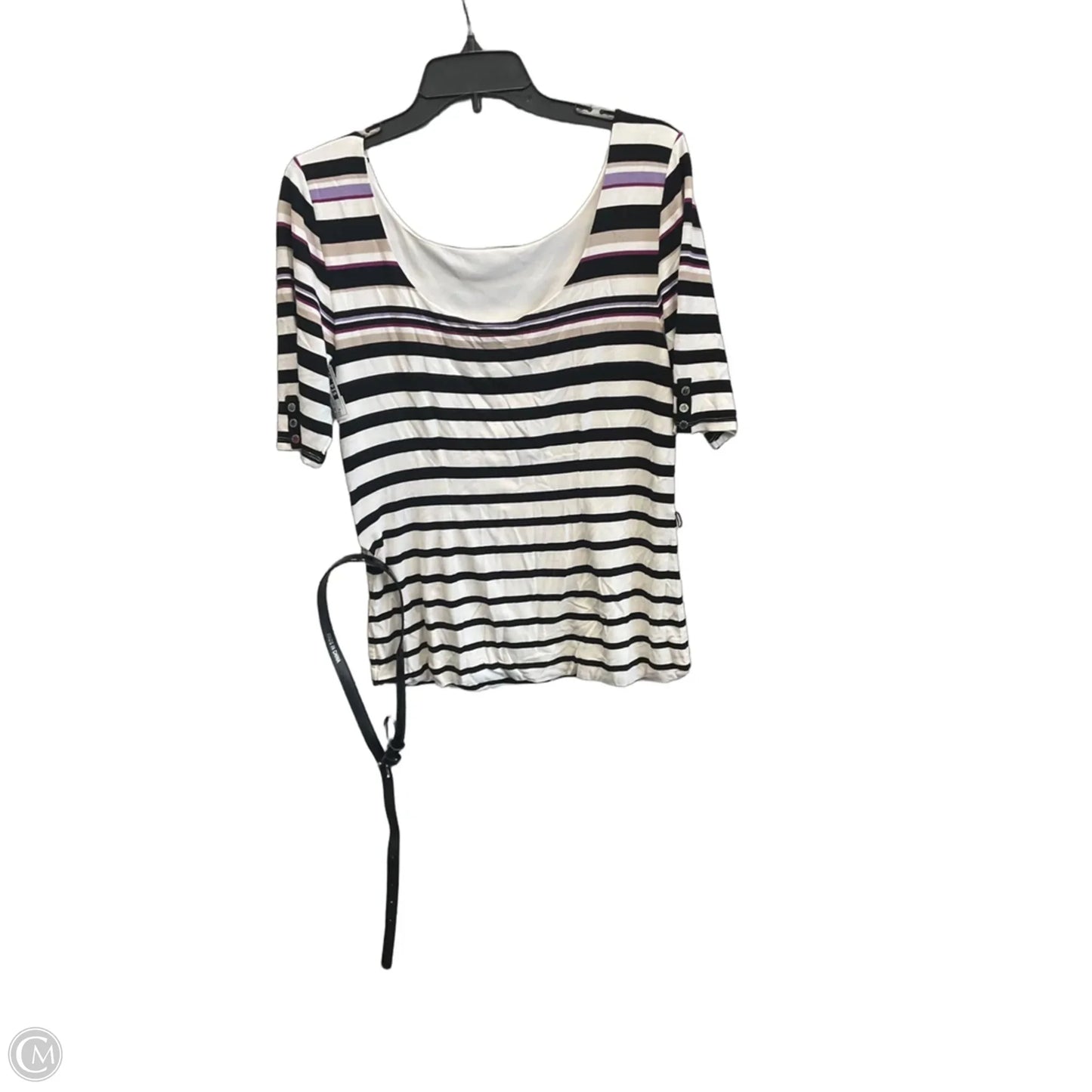 Top Short Sleeve By White House Black Market In Striped Pattern, Size: M
