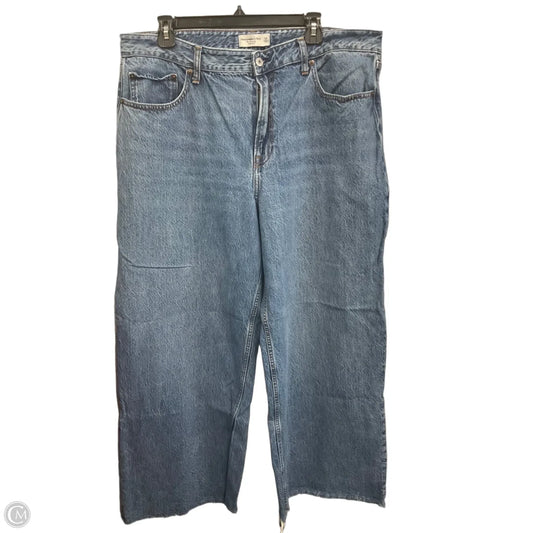 Jeans Wide Leg By Abercrombie And Fitch In Blue Denim, Size: 16
