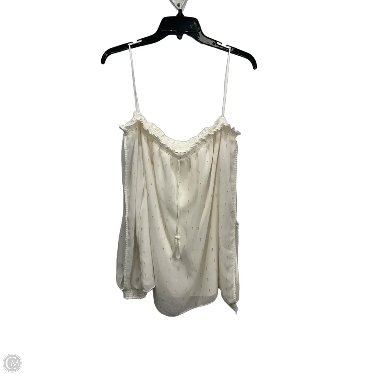 Top Long Sleeve By Guess In Ivory, Size: M