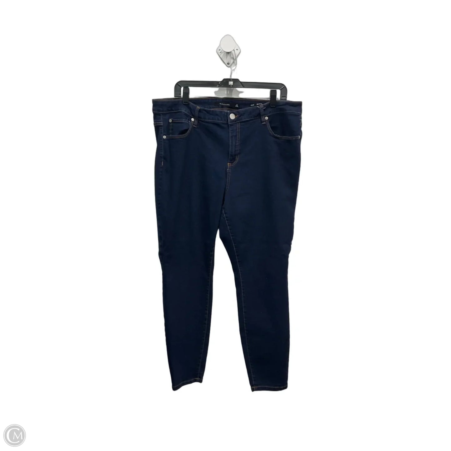 Jeans Straight By Tahari In Blue Denim, Size: 20