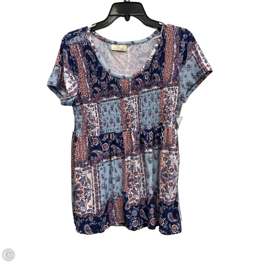 Top Short Sleeve By Bobbie Brooks In Multi-colored, Size: M