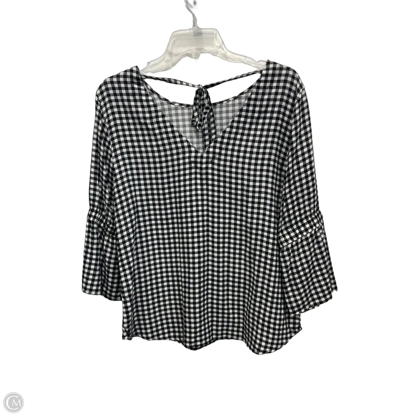Top 3/4 Sleeve By Maurices In Checkered Pattern, Size: M