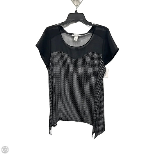 Top Short Sleeve By White House Black Market In Black & White, Size: L
