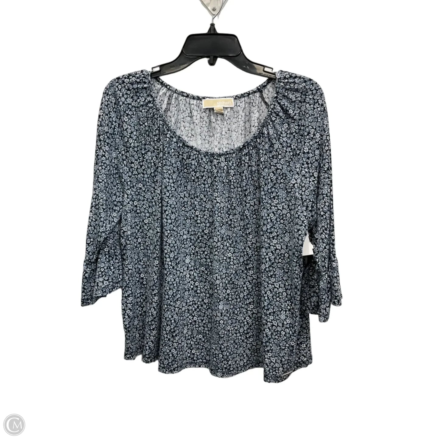 Top 3/4 Sleeve Designer By Michael Kors In Floral Print, Size: Xl