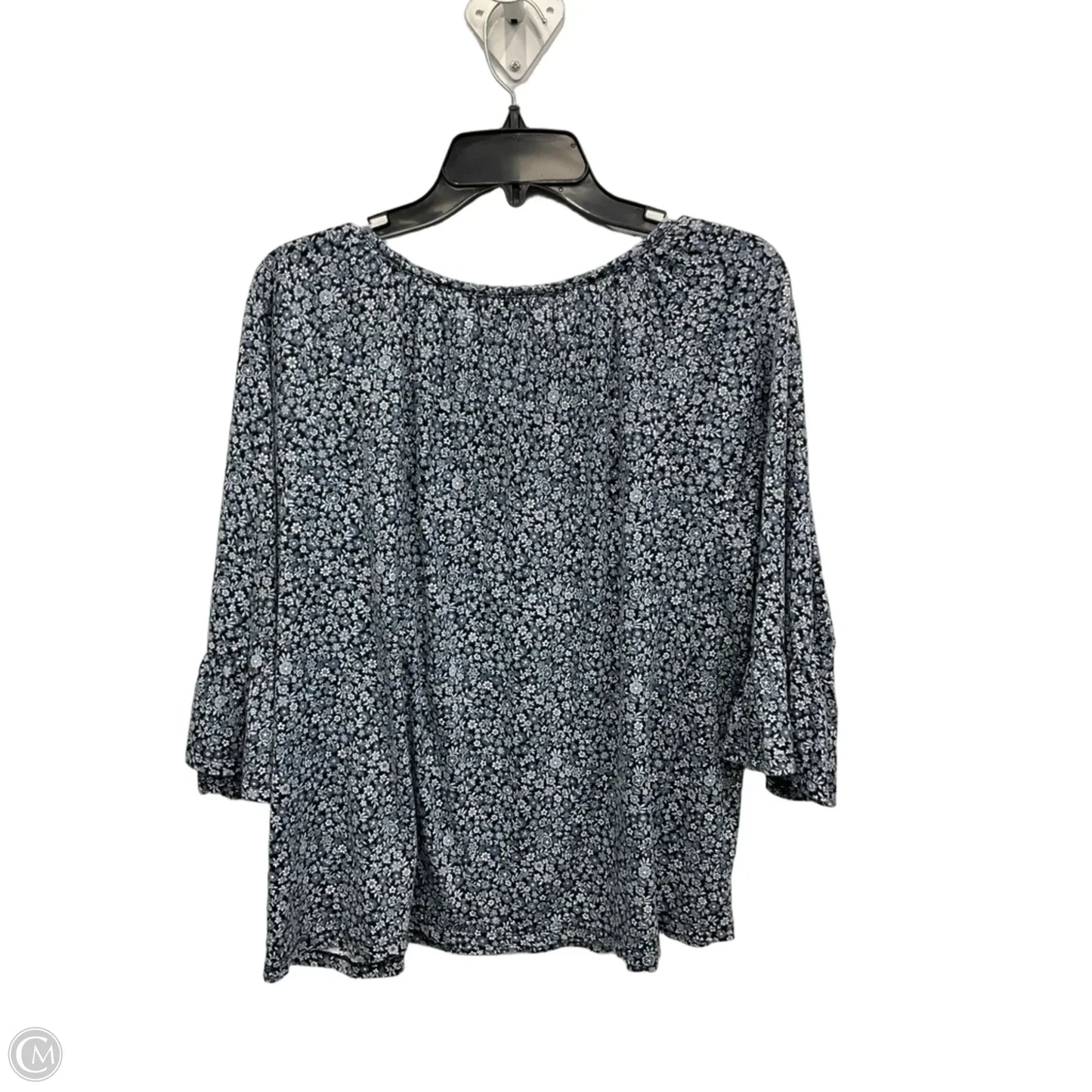 Top 3/4 Sleeve Designer By Michael Kors In Floral Print, Size: Xl