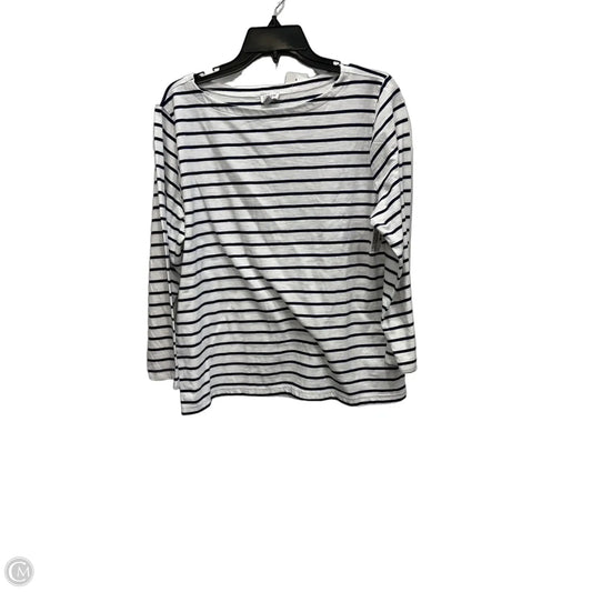Top 3/4 Sleeve By J. Crew In Striped Pattern, Size: M