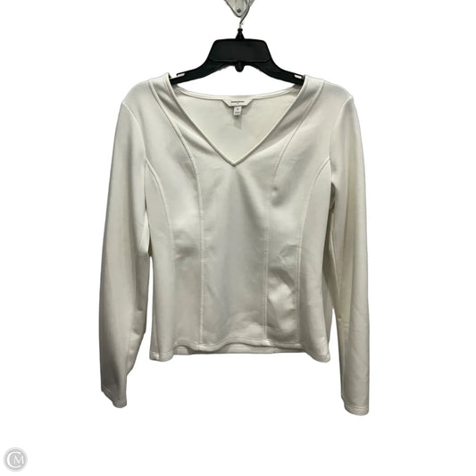 Top Long Sleeve By Banana Republic In Ivory, Size: S