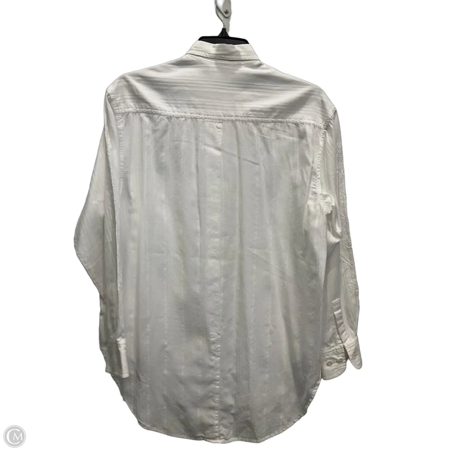 Blouse Long Sleeve By Chicos In White, Size: 0