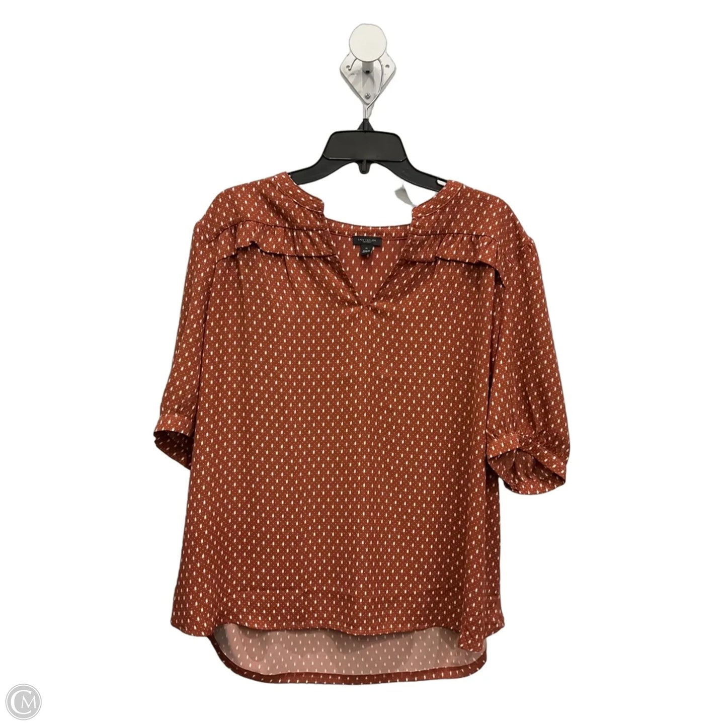 Top Short Sleeve By Ann Taylor In Brown, Size: Xl