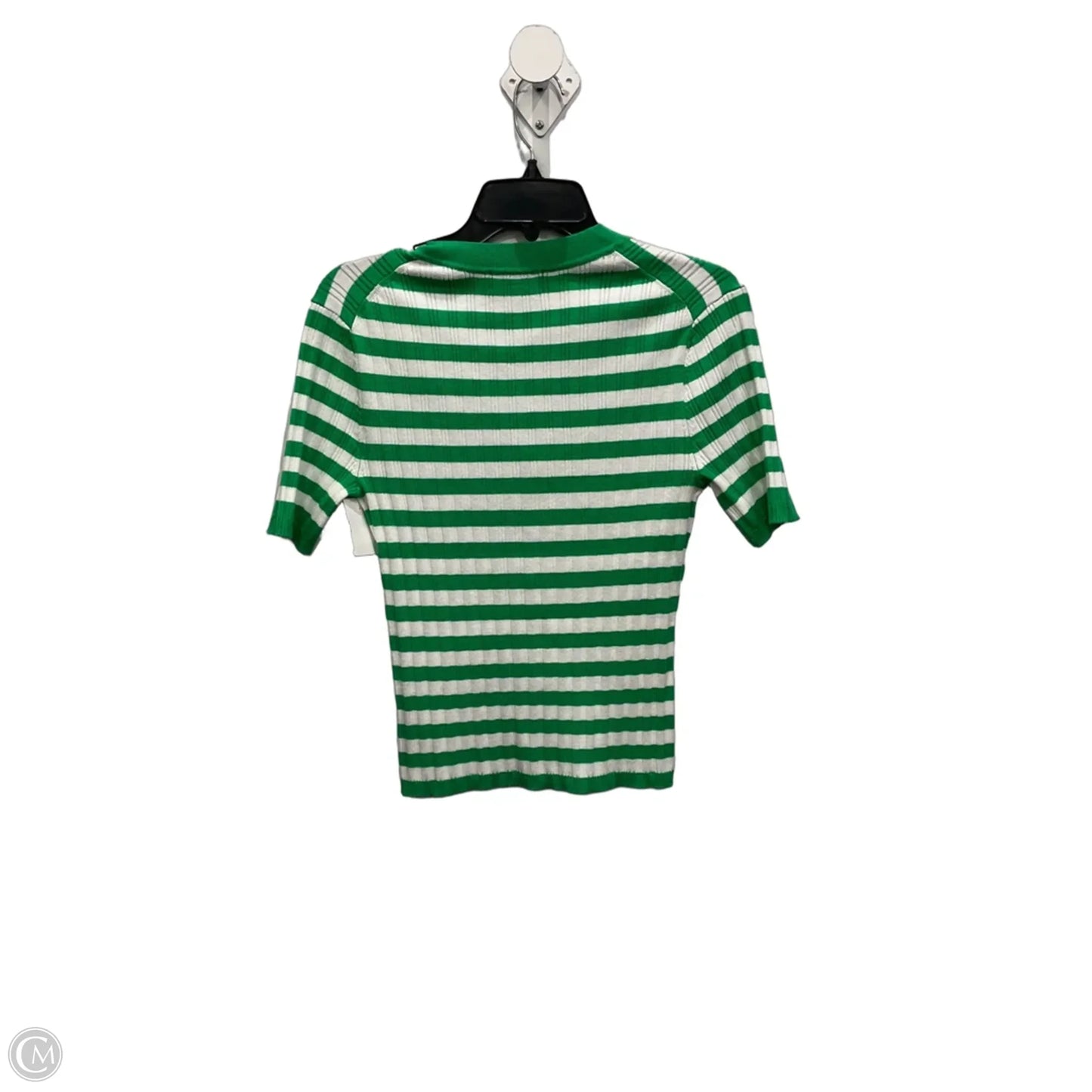 Top Short Sleeve Designer By Karl Lagerfeld In Striped Pattern, Size: M