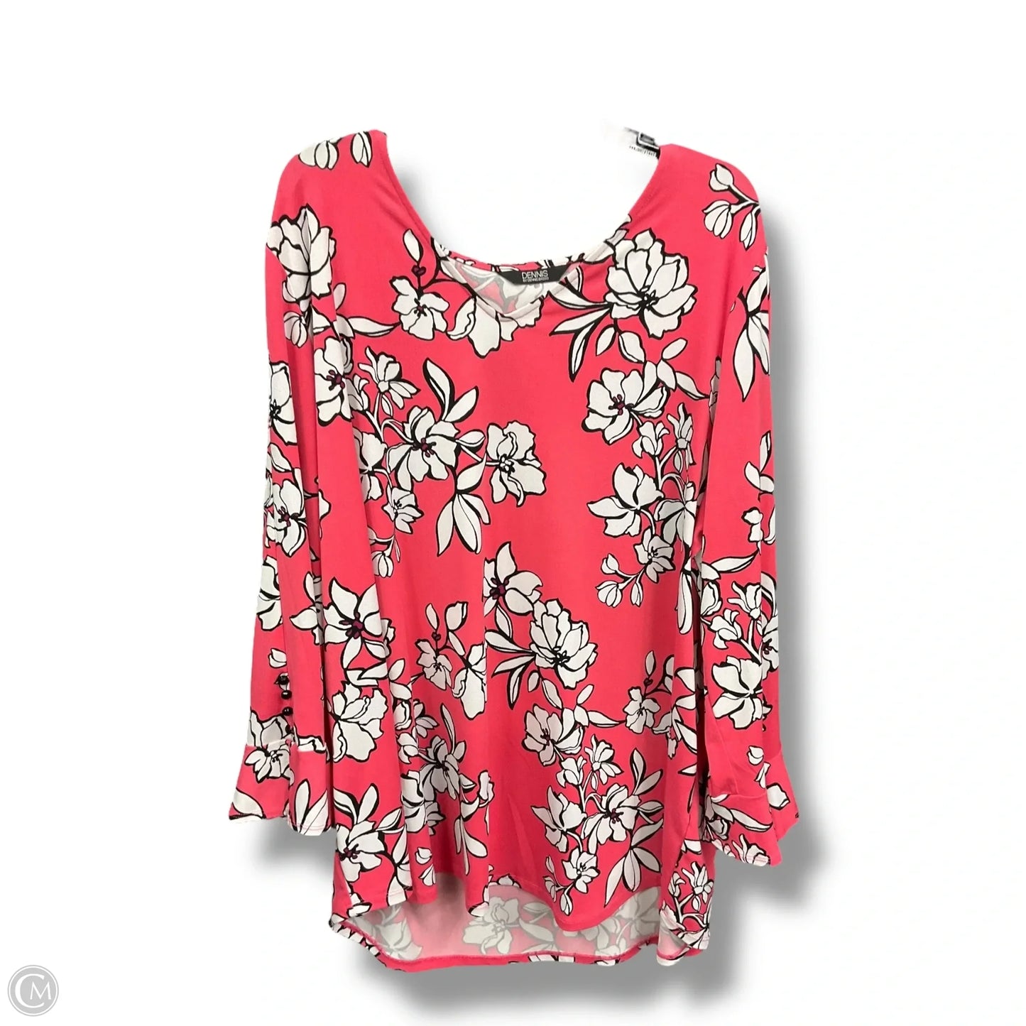 Top 3/4 Sleeve By Dennis Basso Qvc In Pink, Size: 3x