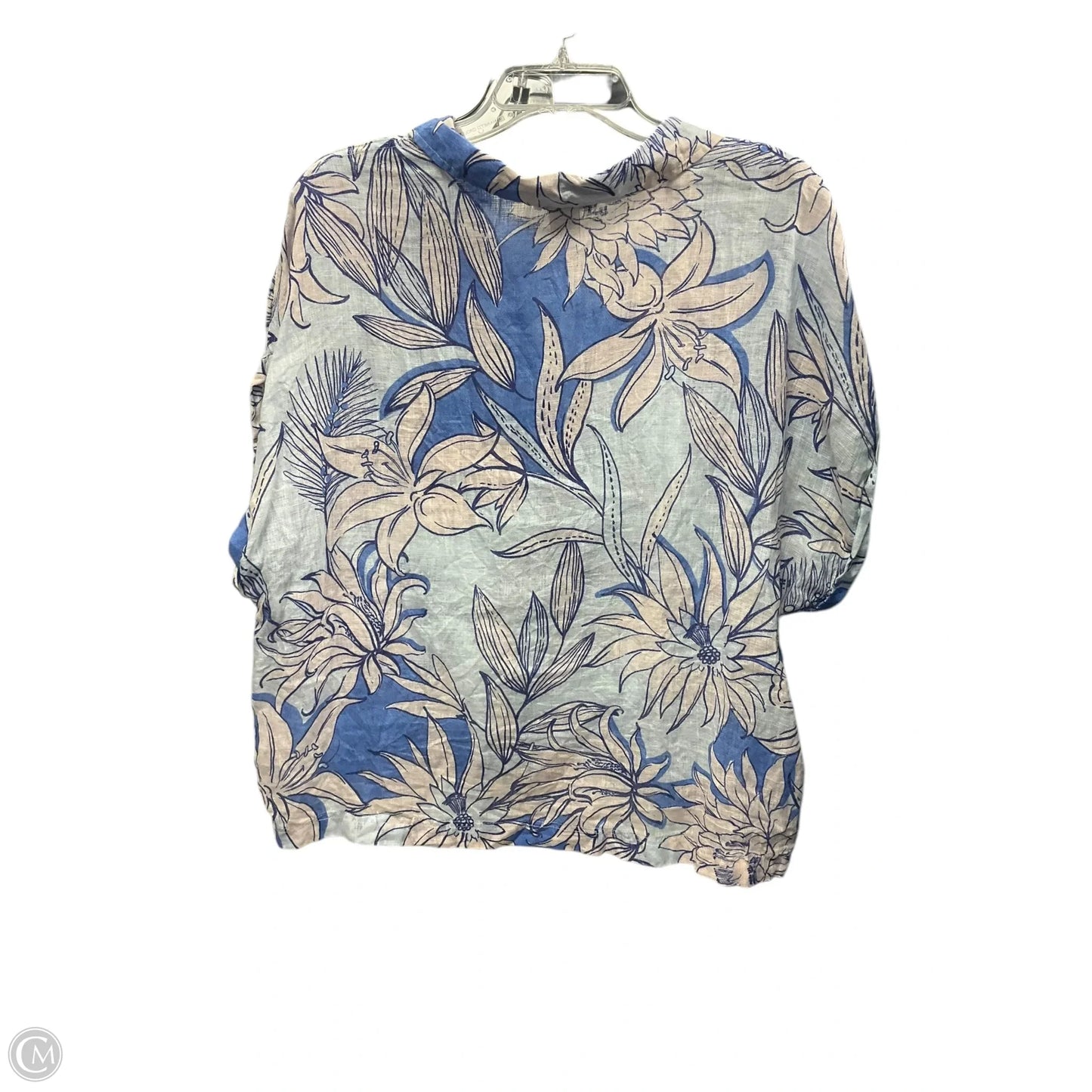 Top Short Sleeve Designer By Halston In Blue, Size: Xl