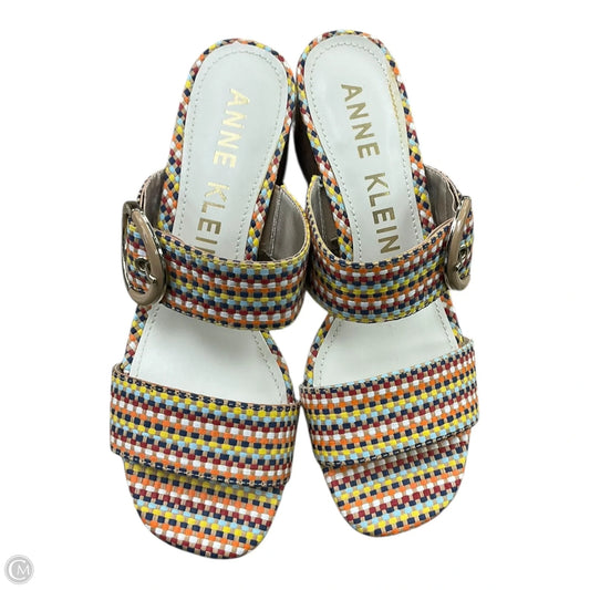 Sandals Heels Block By Anne Klein In Multi-colored, Size: 6.5
