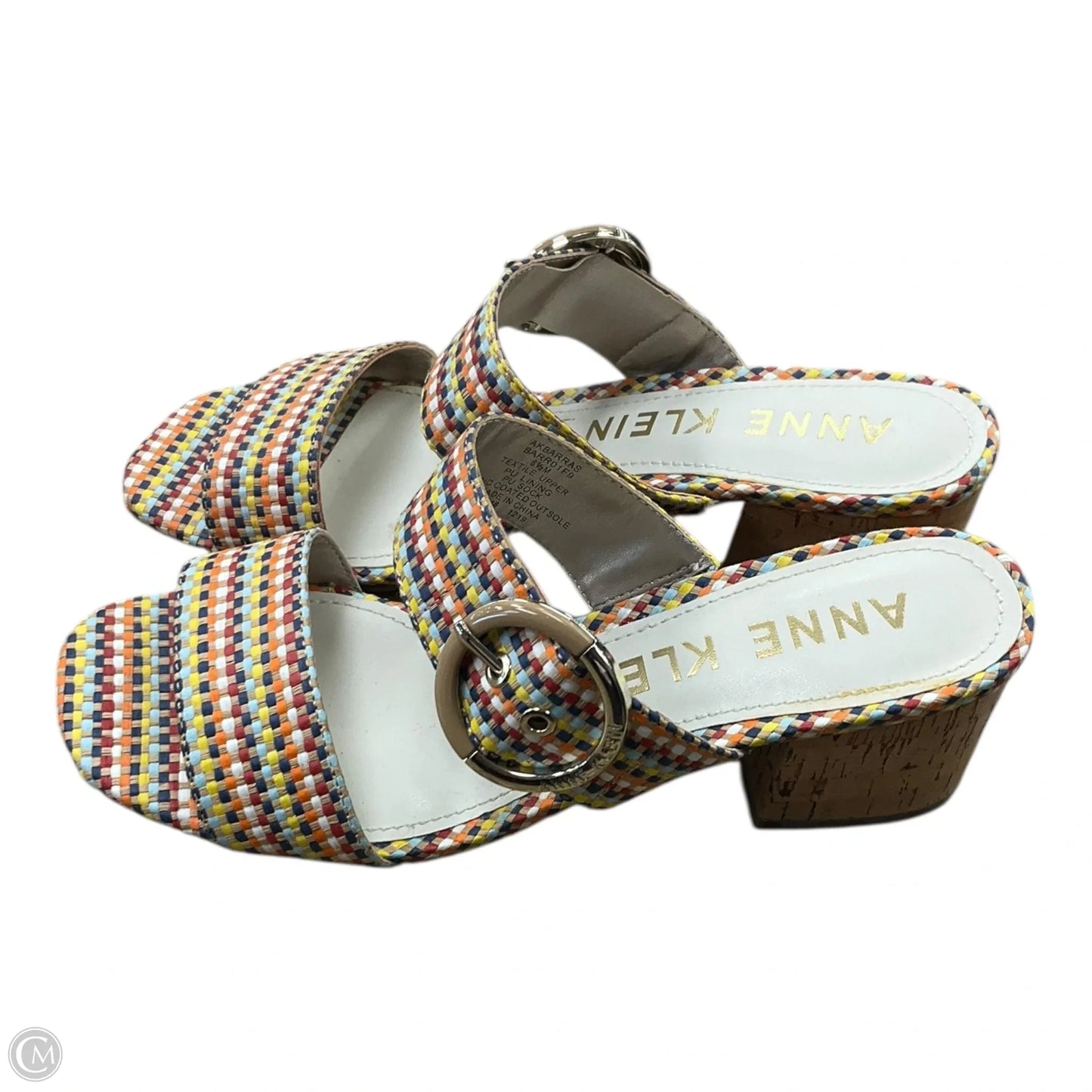 Sandals Heels Block By Anne Klein In Multi-colored, Size: 6.5