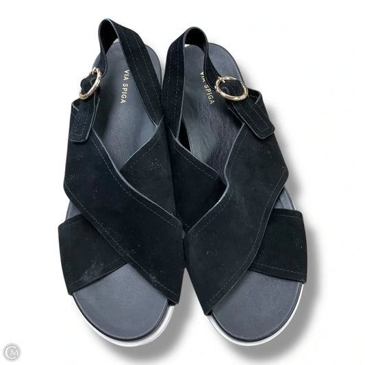 Sandals Heels Platform By Via Spiga In Black & White, Size: 8