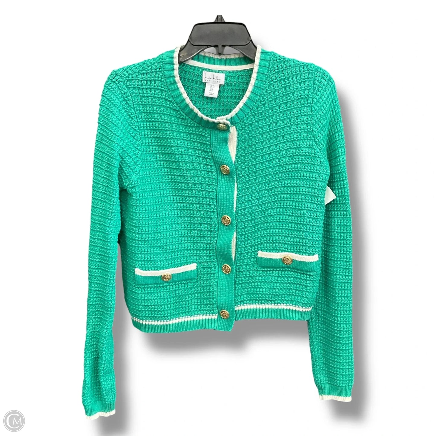 Cardigan By Nicole Miller In Green, Size: S