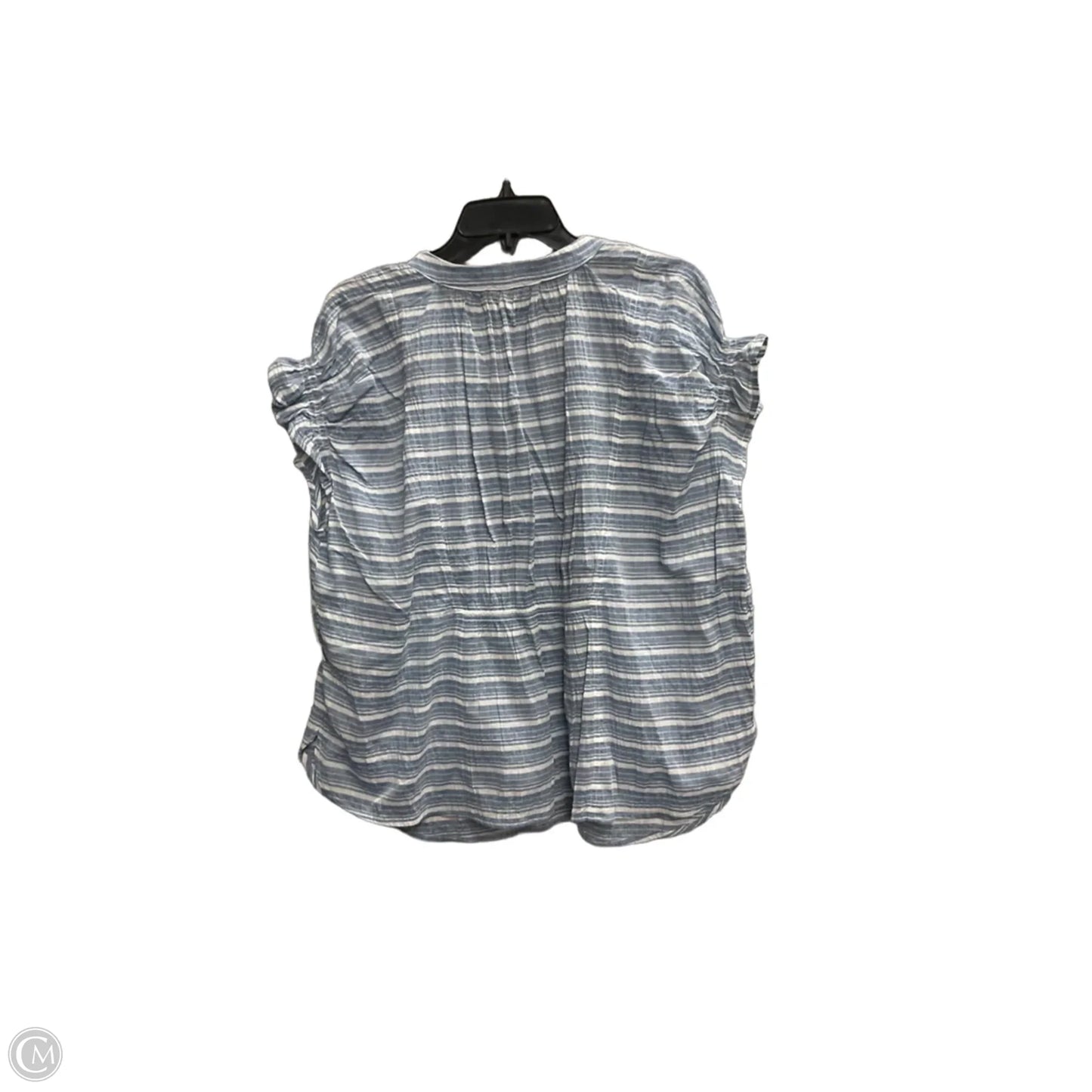 Top Short Sleeve By Pilcro In Blue & White, Size: 1x