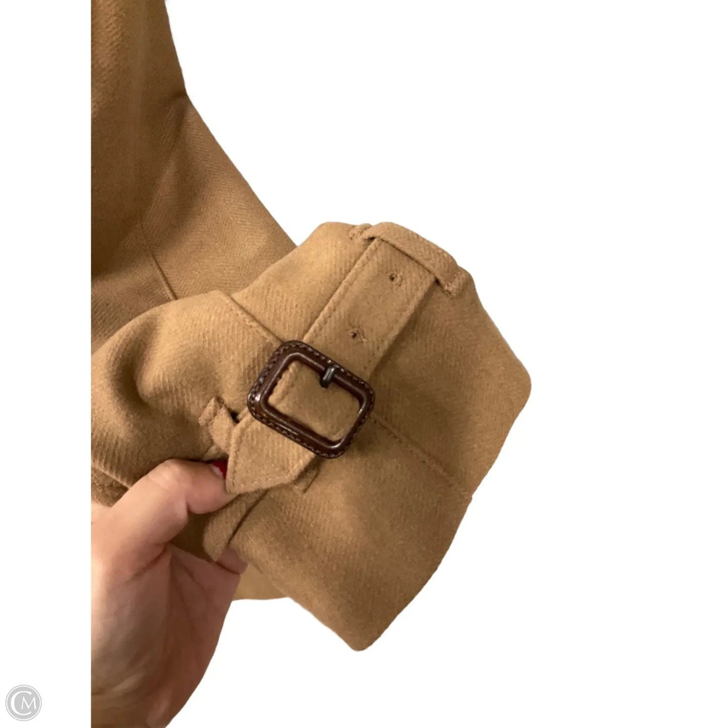 Coat Luxury Designer By Burberry In Tan, Size: M