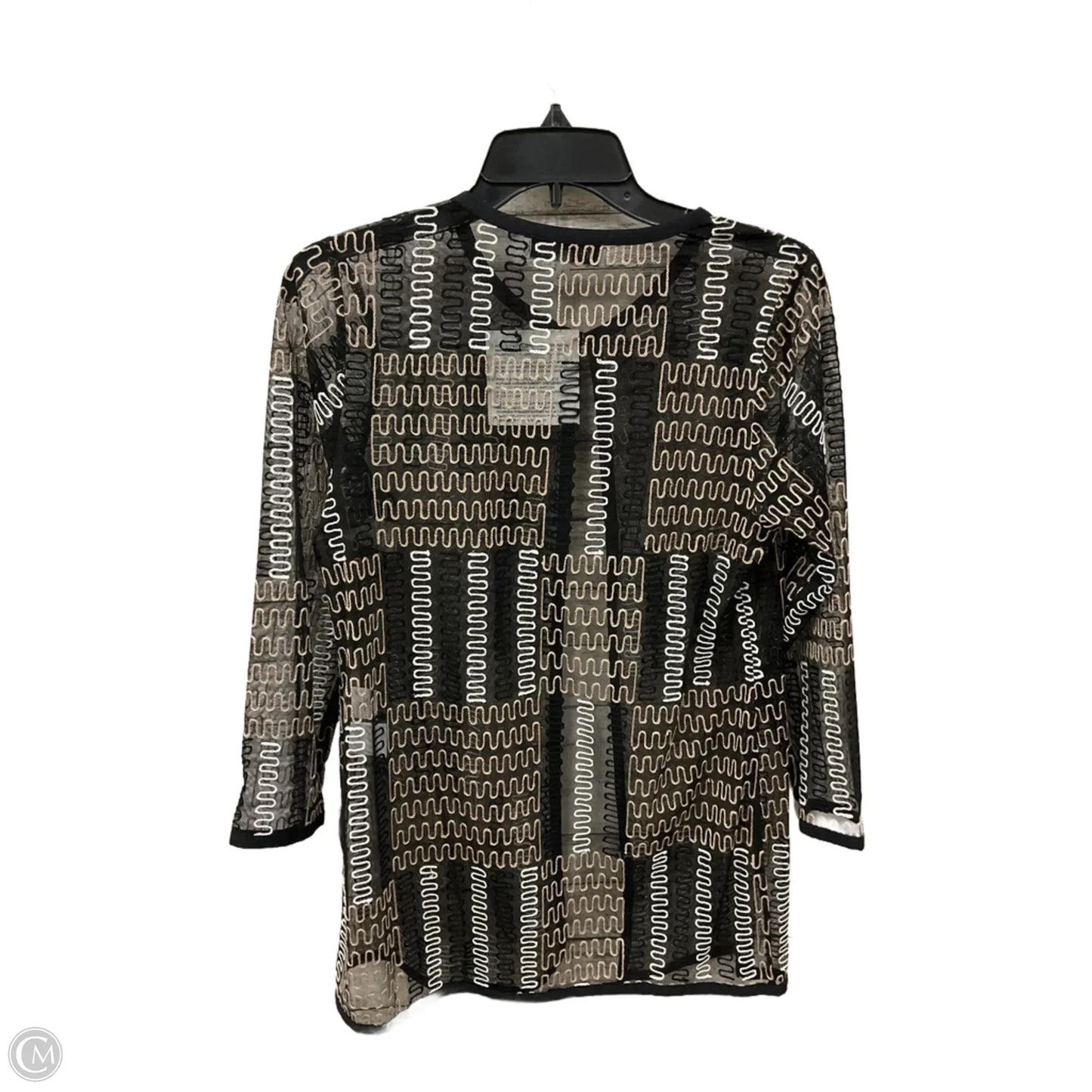 Cardigan By Kasper In Black & Cream, Size: S