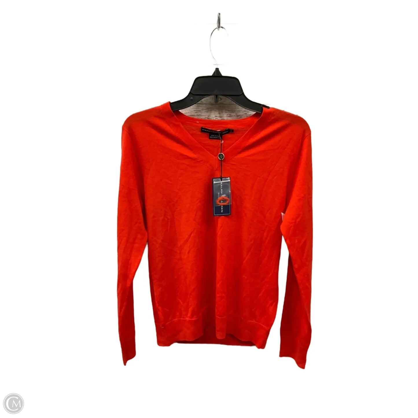 Top Long Sleeve By Ralph Lauren In Orange, Size: L