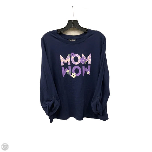 Top Long Sleeve Basic By Clothes Mentor In Blue, Size: Xxl