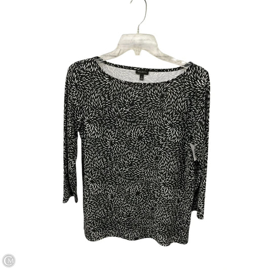 Tunic Long Sleeve By Talbots In Black & White, Size: S