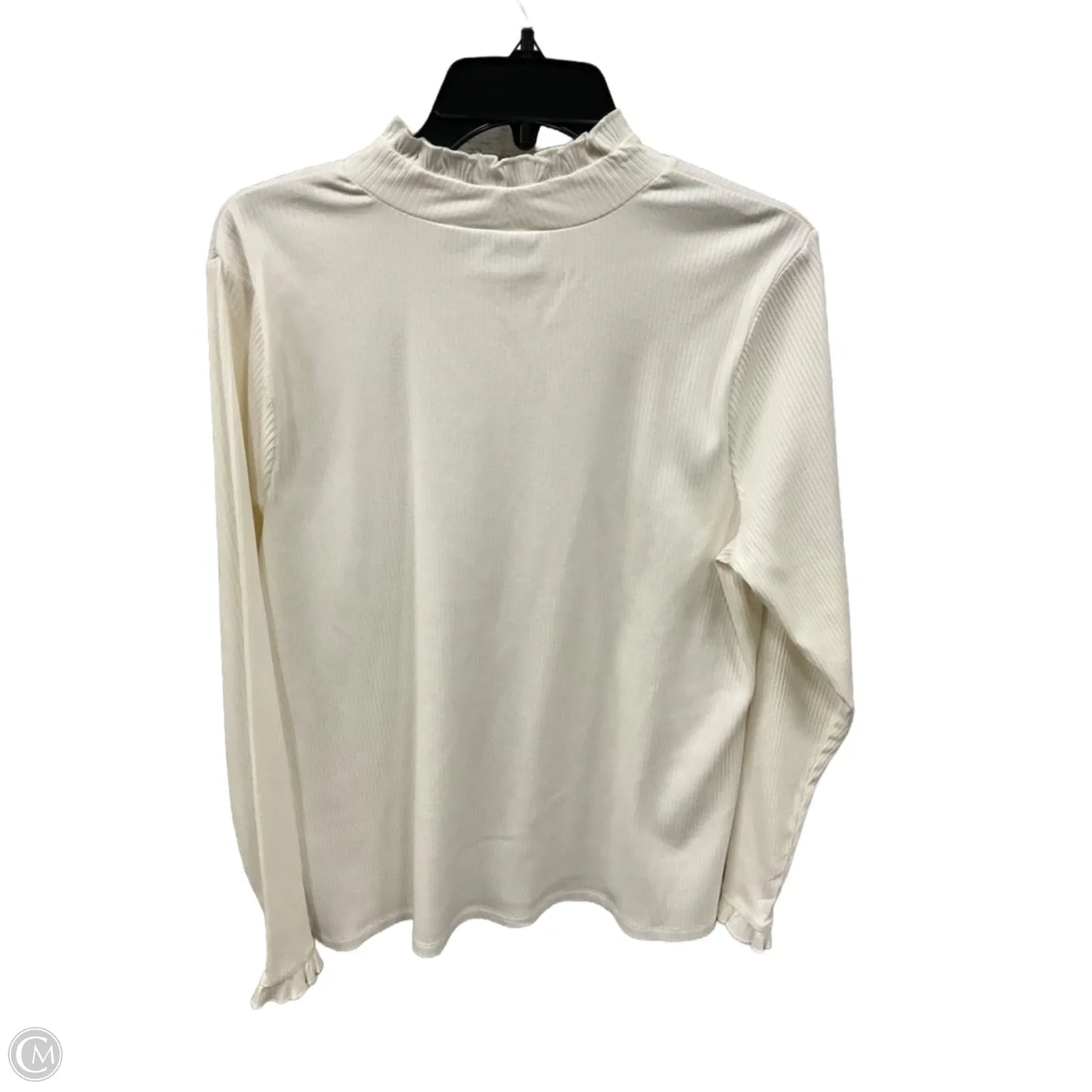 Top Long Sleeve By Isaac Mizrahi In Cream, Size: L