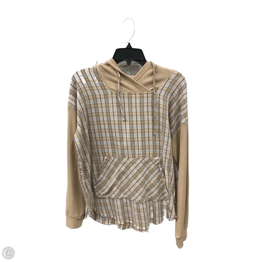 Sweatshirt Hoodie By Bke In Tan, Size: S
