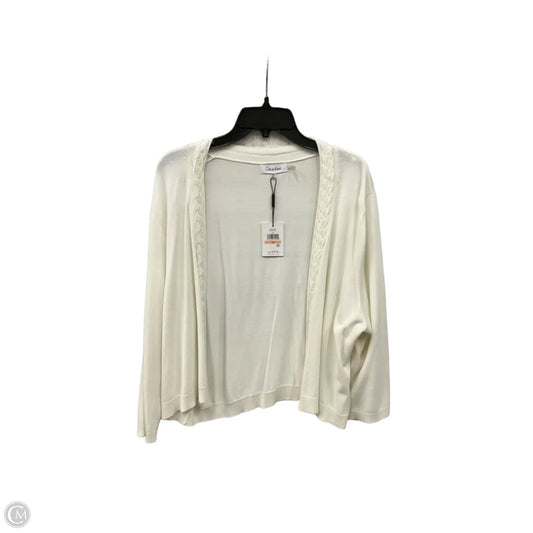 Cardigan By Calvin Klein In White, Size: 2x