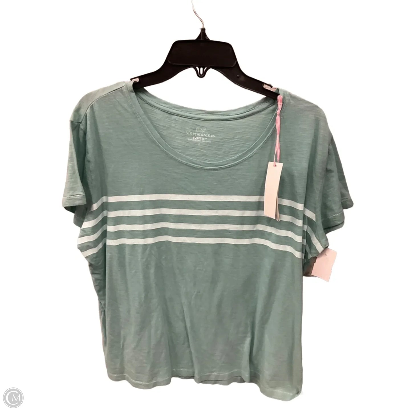 Top Short Sleeve Basic By Vineyard Vines In Teal, Size: L