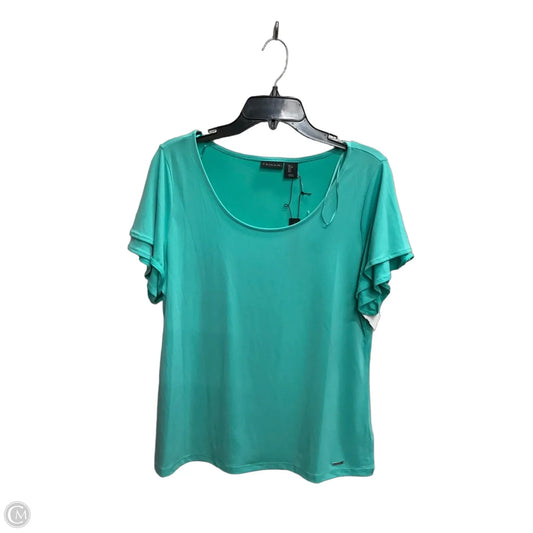 Top Short Sleeve Basic By Tahari In Aqua, Size: L