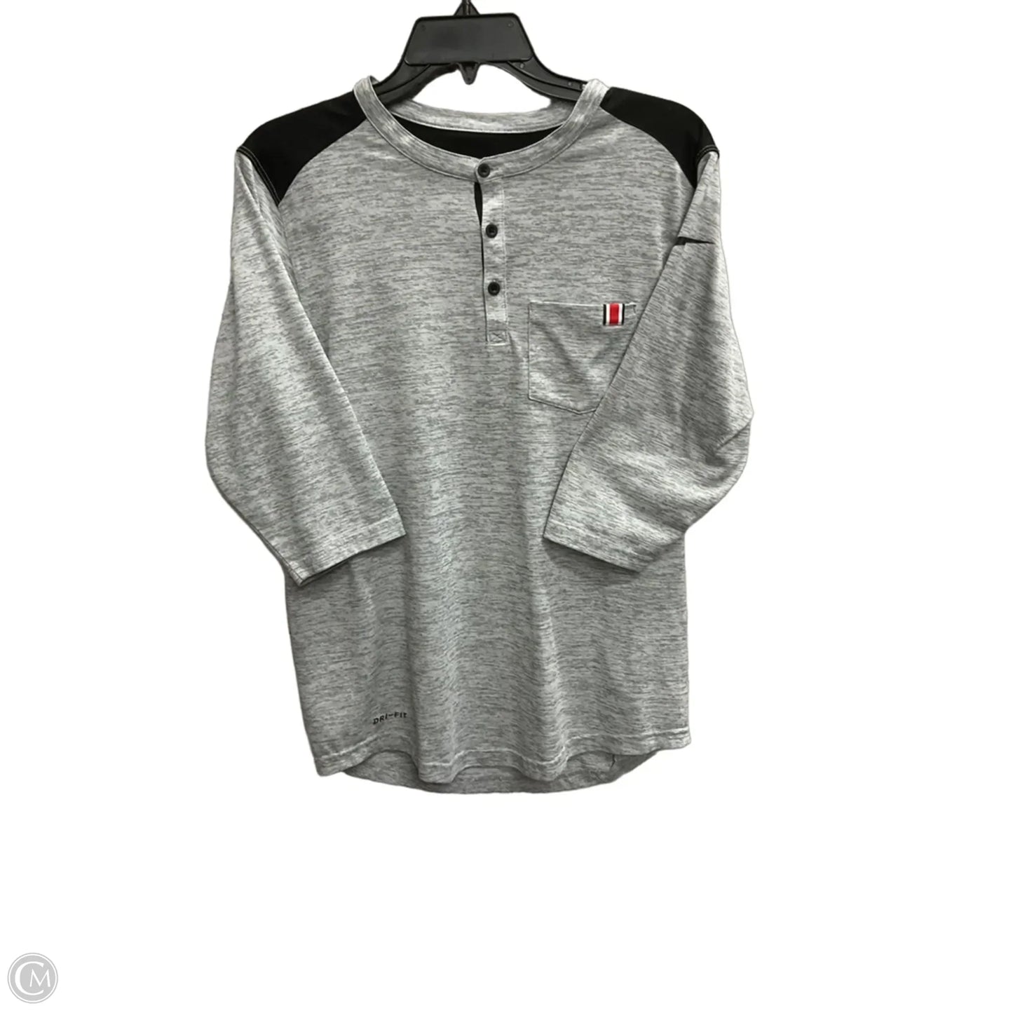 Athletic Top Long Sleeve Crewneck By Nike Apparel In Grey, Size: S